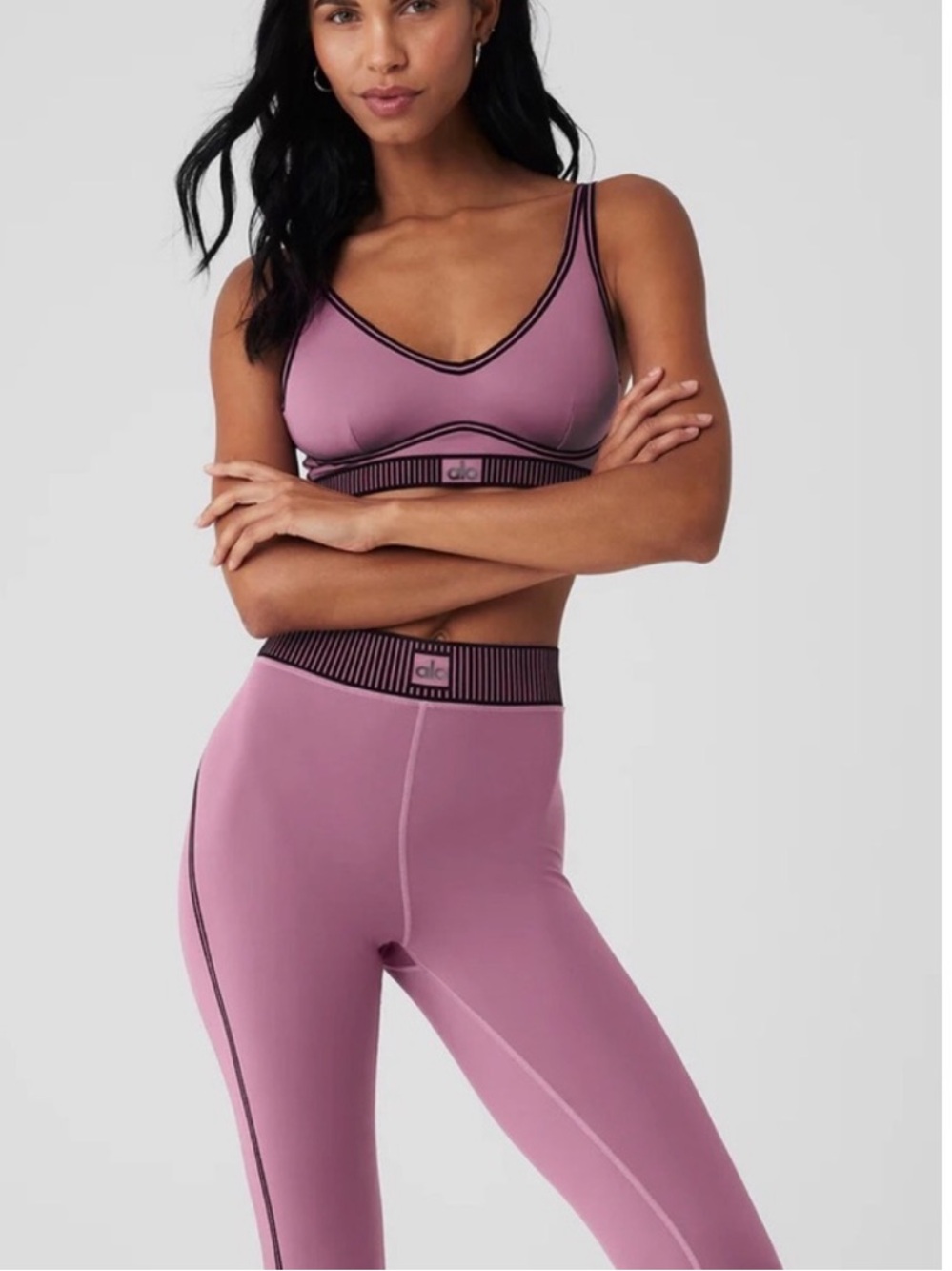 Alo Yoga Airlift Line Up Bra Soft Mulberry